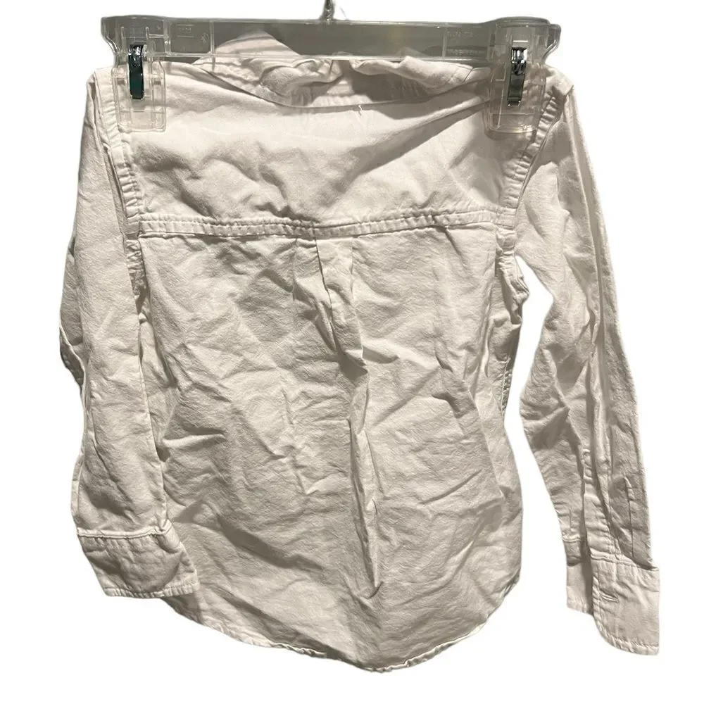 Old Navy white‎ long sleeved cotton button down shirt youth size 5T